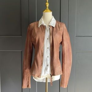 Marco Delli laser cut leather jacket